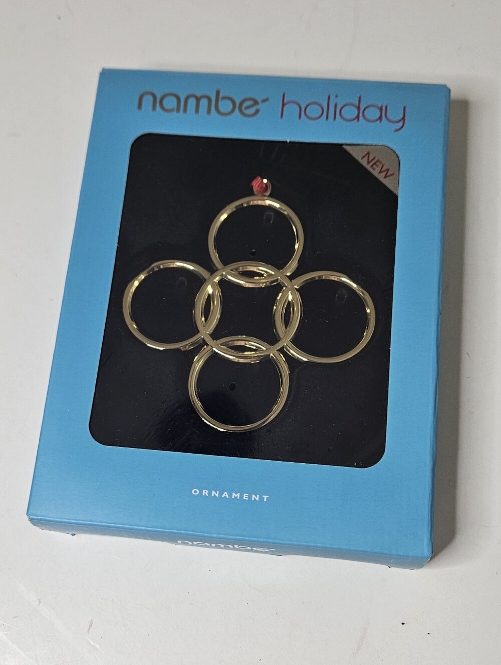 Nambe Holiday Ornament 12 Days Of Christmas Five Golden Rings NWT